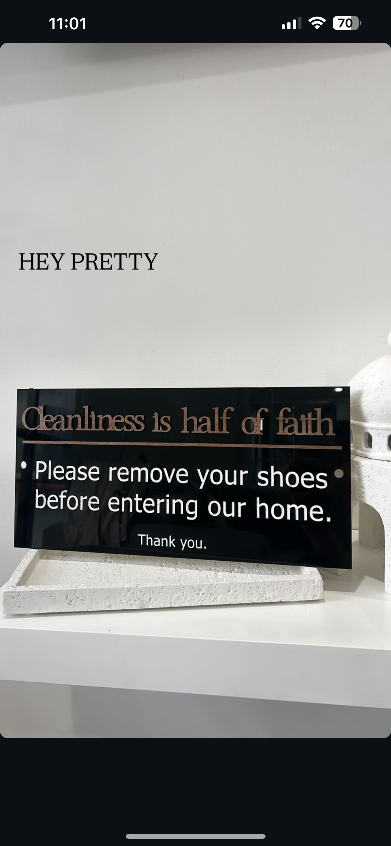 Cleanliness of the home plaque