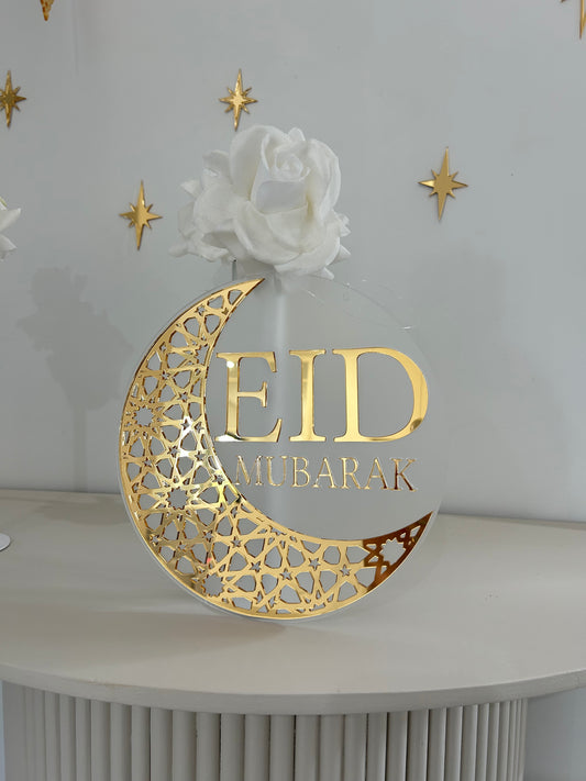 Moon Eid Mubarak Door Sign