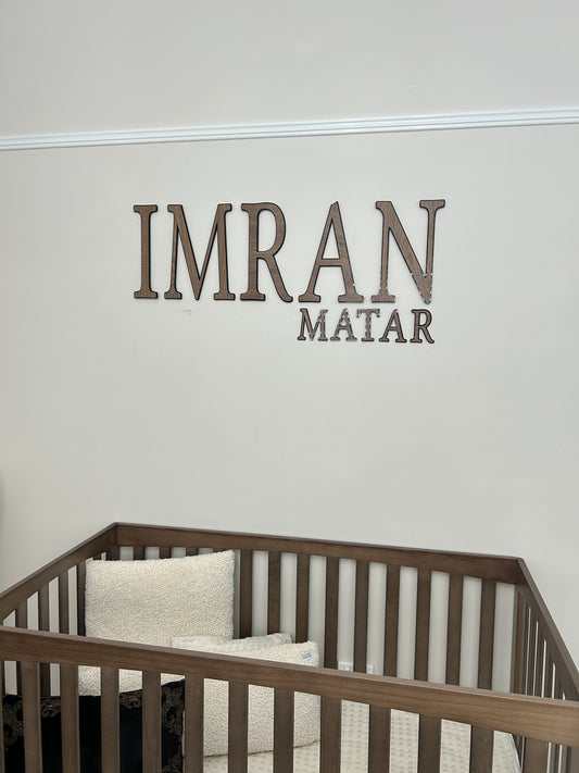 Block layered name sign