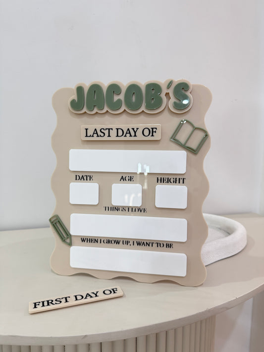 ‘First Day Of’ Plaque