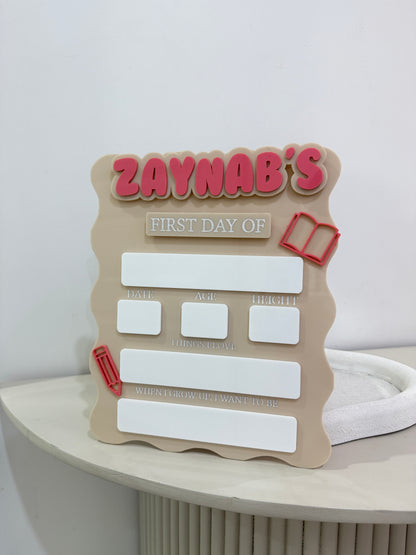 ‘First Day Of’ Plaque