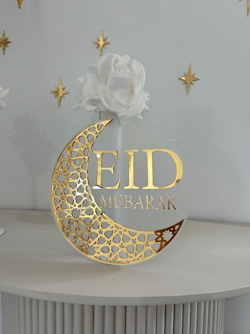 Moon Eid Mubarak Door Sign