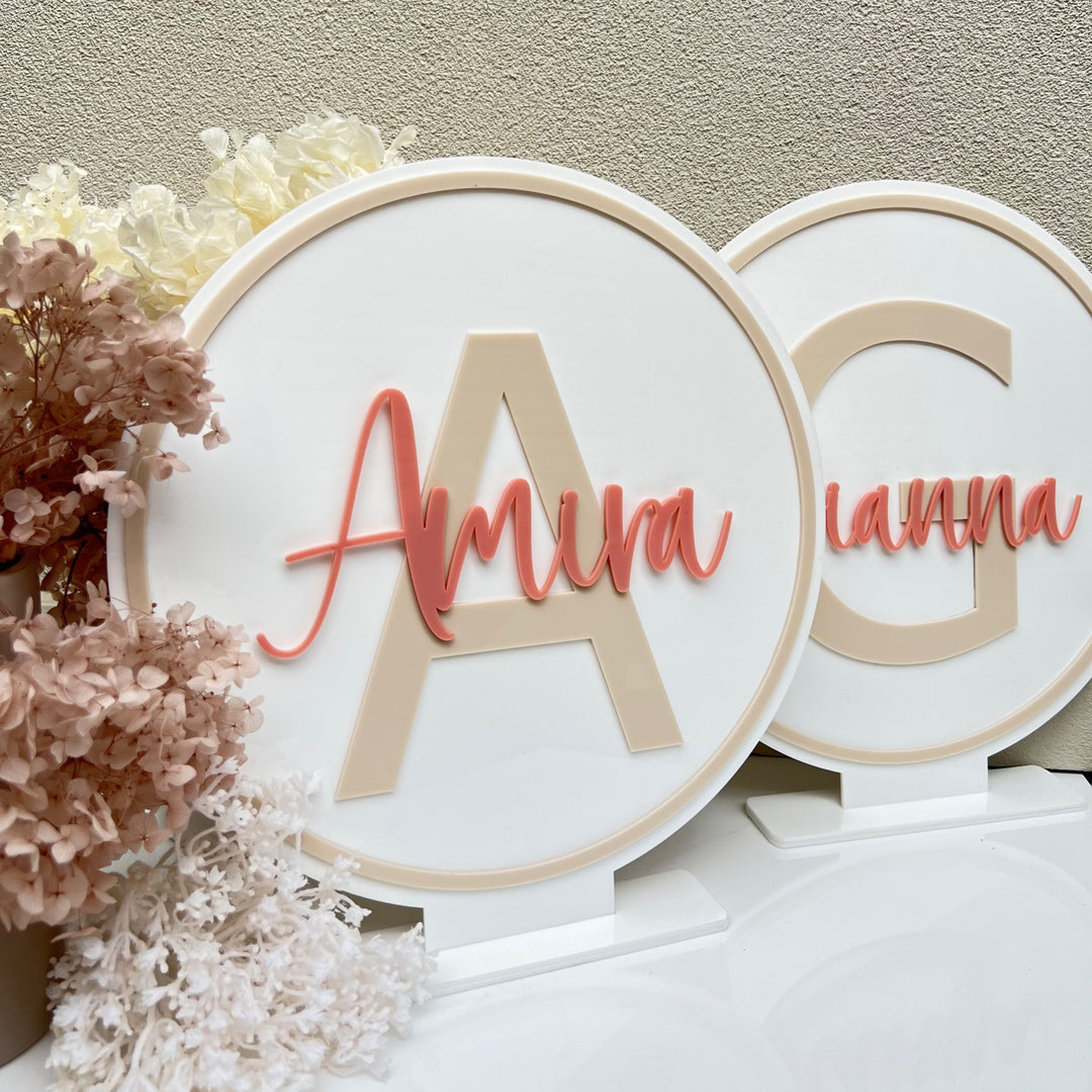 Lettered name stand