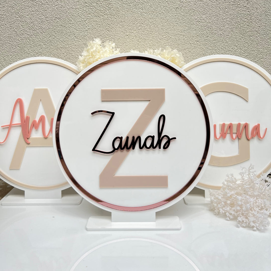 Name Initial Stand Lettered name stand – M.A.Desiignss
