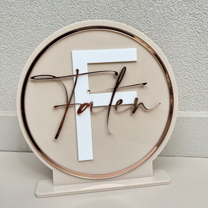 Lettered name stand