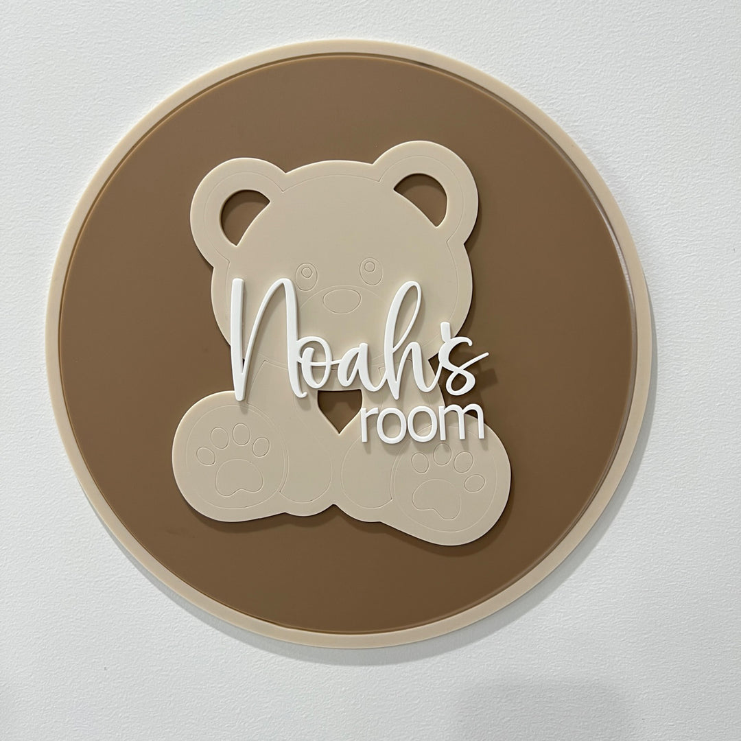 Bear name plaque