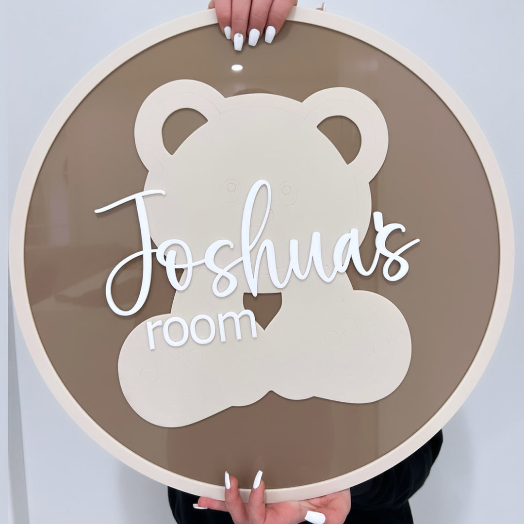 Bear name plaque